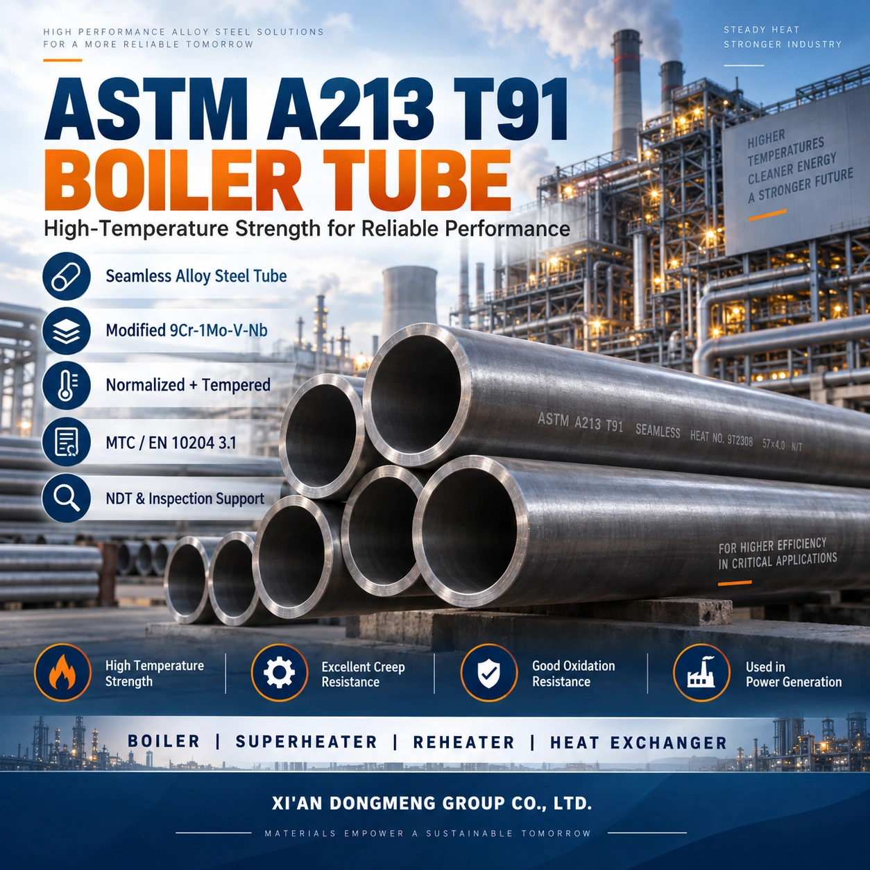 ASTM A213 T91 Kesselrohr
